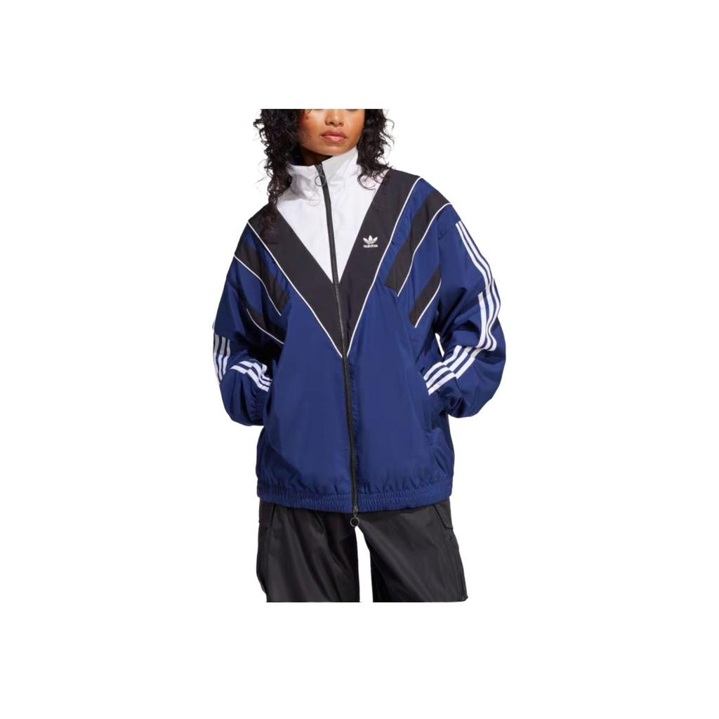 adidas Originals Warm Windproof Breathable Stand Collar Zip Jacket Unisex Jacket Blue JW9740