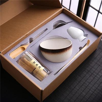 4/6/7Pcs Japanese Matcha Blender Set With Bamboo Whisk Matcha Brush Teaspoon Kiln For Beverage Shop Do-It-Yourself Tea-Making Kit