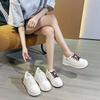 Platform White Shoes Women's Spring New Leather Versatile Sports and Leisure Shoes Comfortable Soft Sole Lightweight Board Shoes