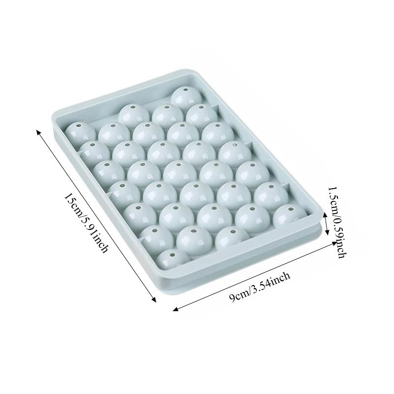 Tavă rotundă pentru cuburi de gheață 3D, cu capac, din plastic, în stil diamant, matriță pentru gheață, frigider, matrițe sferice pentru bricolaj, aparat de gheață, unelte de bucătărie