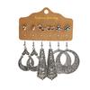 Antique Sliver-Plated Hollow Alloy Geometric Dangle Indian Earrings For Women Gypsy Zircon Boho Ethnic Leaf Bell Tassel Earring