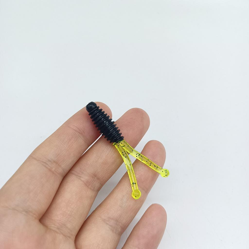 DUODUOYU 10PCS Mini Soft Fishing Lures 1.2g/50mm Double tailed Jigging Wobblers Artificial Swimbaits For Bass Carp Tackle