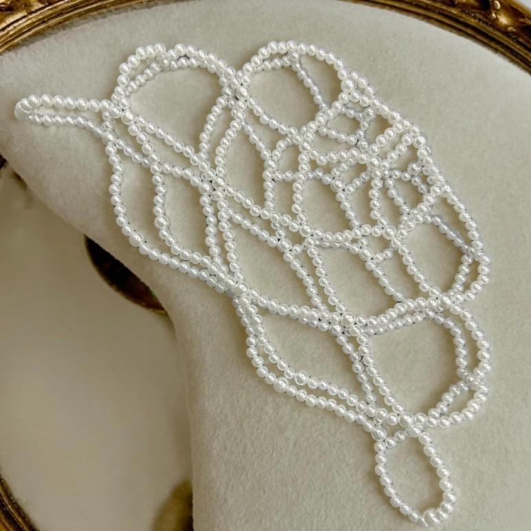 2025 Retro Braut Faux Perlen Perlen Fransen Stirnband