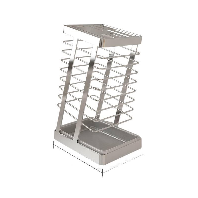 Stainless Steel Kitchen Knife & Utensil Holder with Draining Feature