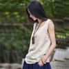 Spring Summer Women's Tanks Sleeveless O-Neck Summer Shirt 9 Color Solid Casual Cotton Linen Vintage Women Clothes Vest Top