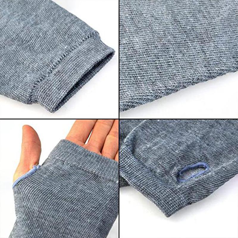 Women Winter Long Fingerless Gloves Knitted Arm Warmer Thumbhole  Gloves