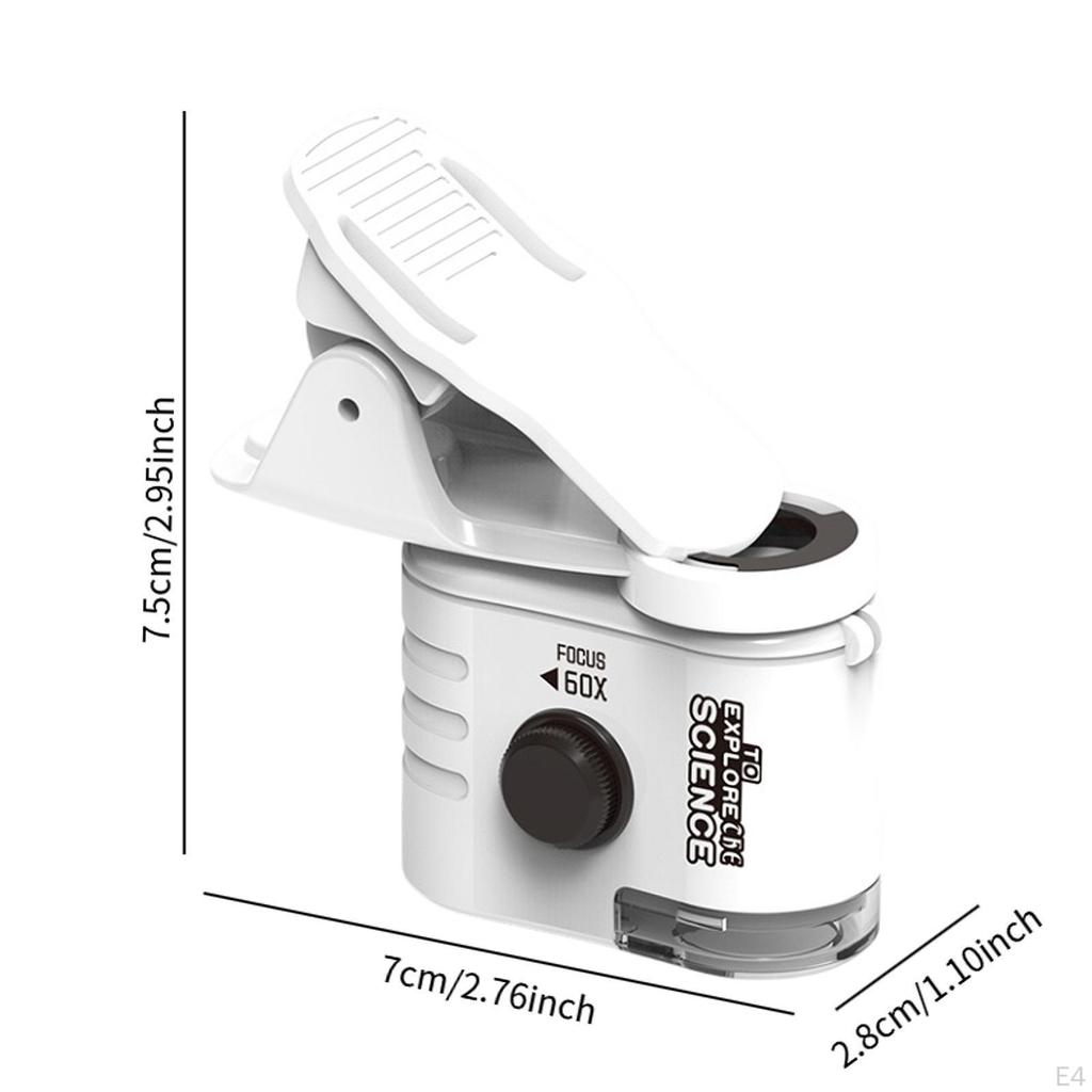 Mini Mikroskop Læringsleke 60x Vitenskapsleke,Liten,LED-belyst,Lomme