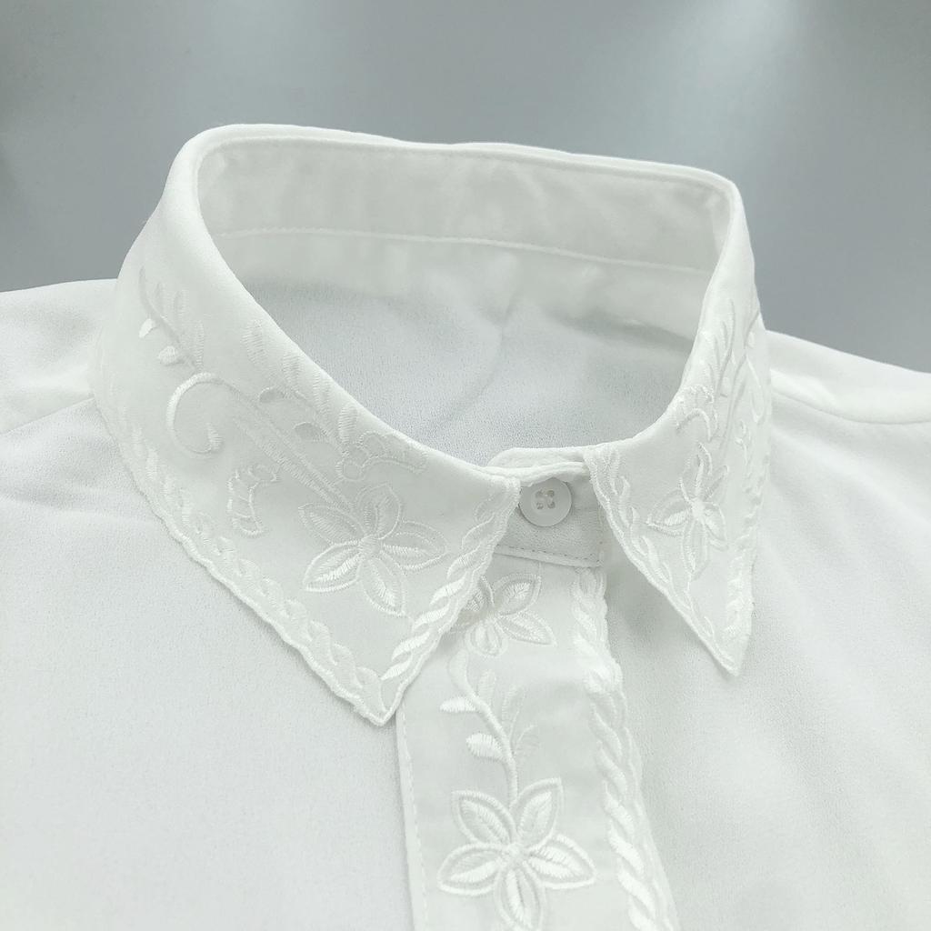 New Floral Embroidered Fake Collar for Sweater Autumn Versatile Neckwear Decoration Half Shirt Detachable Fake Collar
