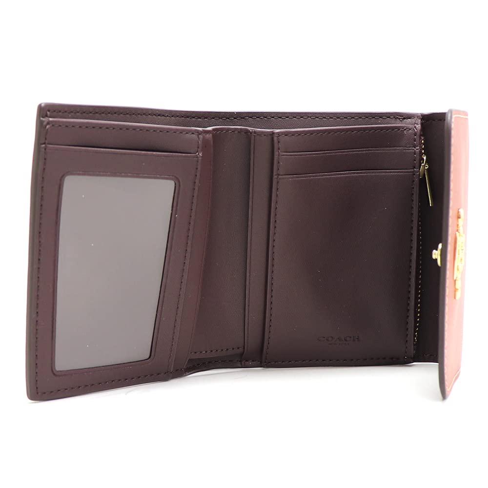 Coach Khaki and CF369 IMS4L Women's Tri-fold Wallet, Terracotta, [Used]