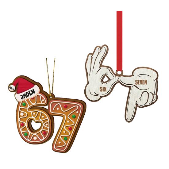 Подвесное украшение Вирусное 67 Деревянное Рождественское Праздничное Украшение Праздничная Атмосфера Камин Дом Вечеринка Украшение A