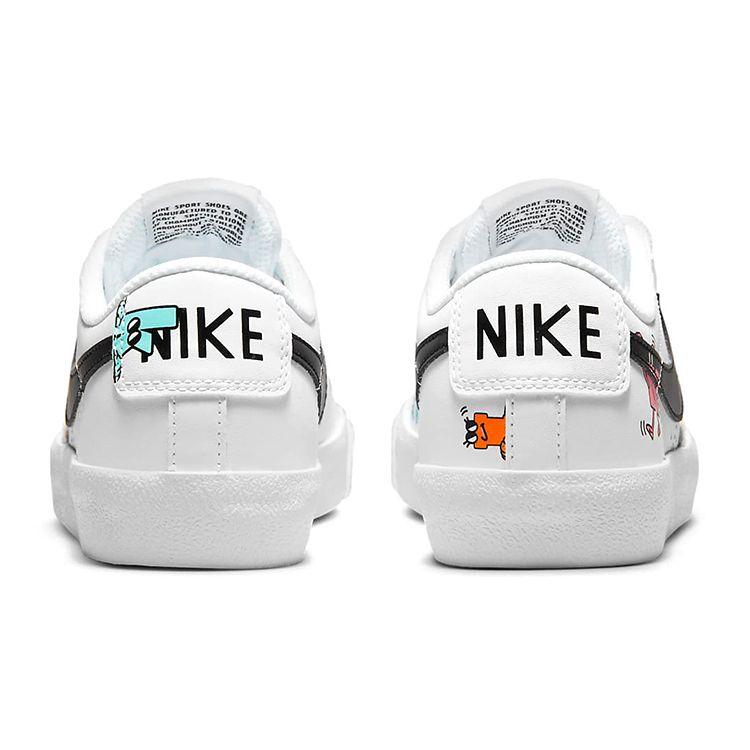 Nike Blazer Low '77 GS Die Welt ist dein Spielplatz Weiß Schwarz Helles Karmesin Stadiongrün DJ5201-106