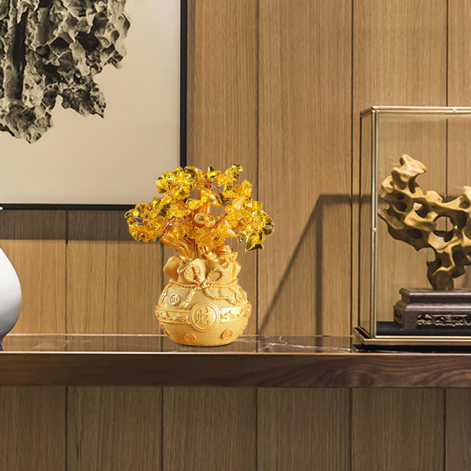 

Китайский Год Настольный Золотой Драгоценный Камень Дерево Украшение Стиль Украшения Для Внутреннего Магазина Офисный Декор S_StyleA