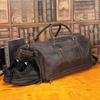 Mad Horse Leather Men's Bag Vintage Strap Shoe Bin Duffel Travel Bag Dry and Wet Separation Fitness Bag Genuine Leather Travel Bag for Men