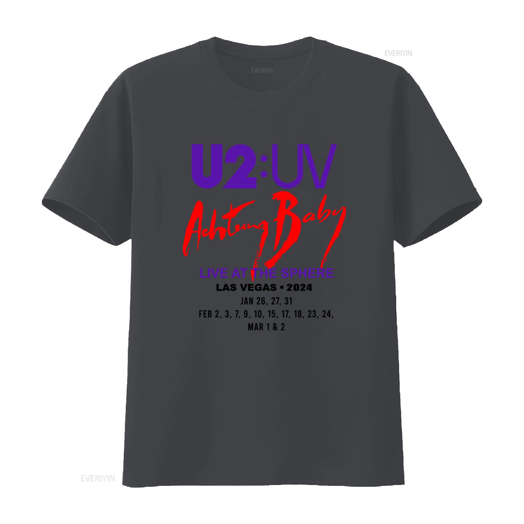 

U2 UV Tour 2024 T Shirt Achtung Baby Live At The Sphere Las Vegas Concert Merch Perfect Fan vintage Washed designer clothes 4XL