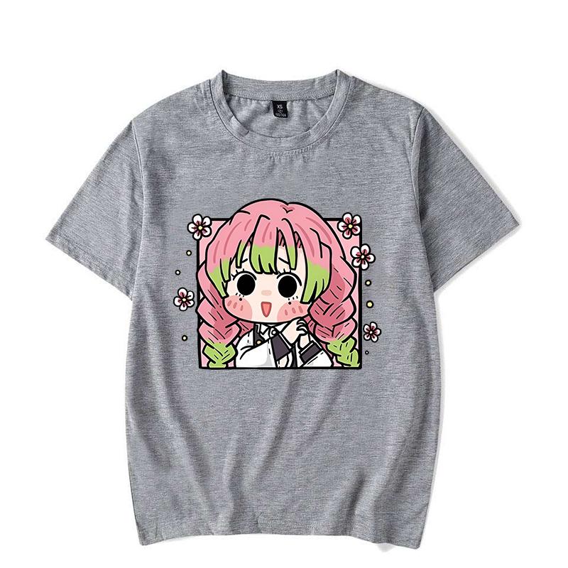 

Kanroji Mitsuri Print Graphic T-shirt Demon Slayer Anime Harajuku Vintage T Shirt Men Women Clothing Oversized Short Sleeve Tee S