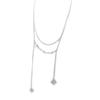 Les Trésors De Lily [N7312] - Silver Ivory 'Carmen' Long Necklace (rhodium-plated) - 14 Cm