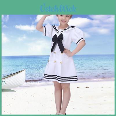 Childrens Navy Uniform Dance Costume With Polyester Fabric For Stage Performance