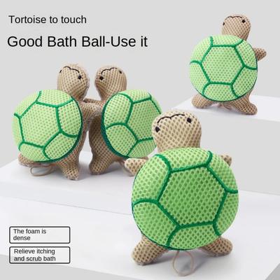 Reusable Bath Sponge Ball Soft Body Cleaning Mesh Durable Turtle Bath Toy  Bathroom Accessories