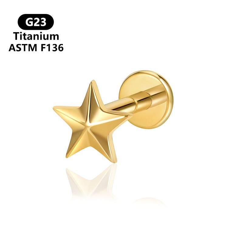 1 Stück G23 Titan Knorpelstecker Labret Lippe für Frauen Flache Rückseite Helix Tragus Gewinde Ohrring Conch Piercing Schmuck