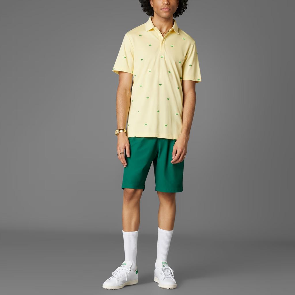 Adidas Originals Trefoil SS25 Golf Series Fashion Comfortable Versatile Short Sleeve Polo Shirt Men tops Light-Yellow JM8257