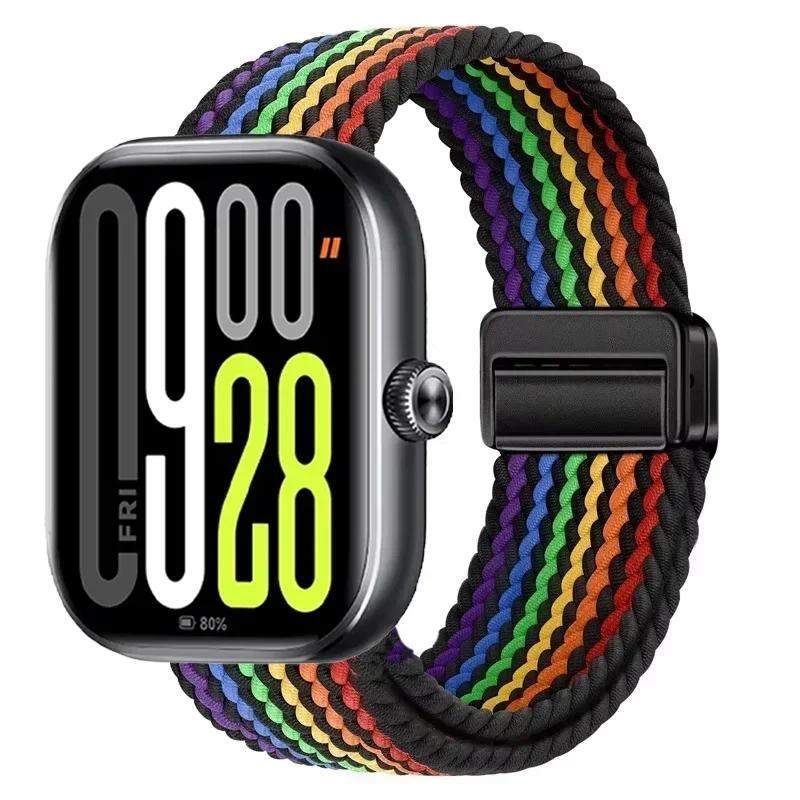 Magnetic Loop for Xiaomi Redmi Watch 4 5 Strap Adjustable Braided Sport Nylon Replacement bracelet for Miband 8 pro/9 pro band