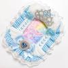 efShop Trading Card Case B8 [Cat Ear Gingham Check] Hard Case Top Loader for Oshikatsu (Light Blue, Heart)