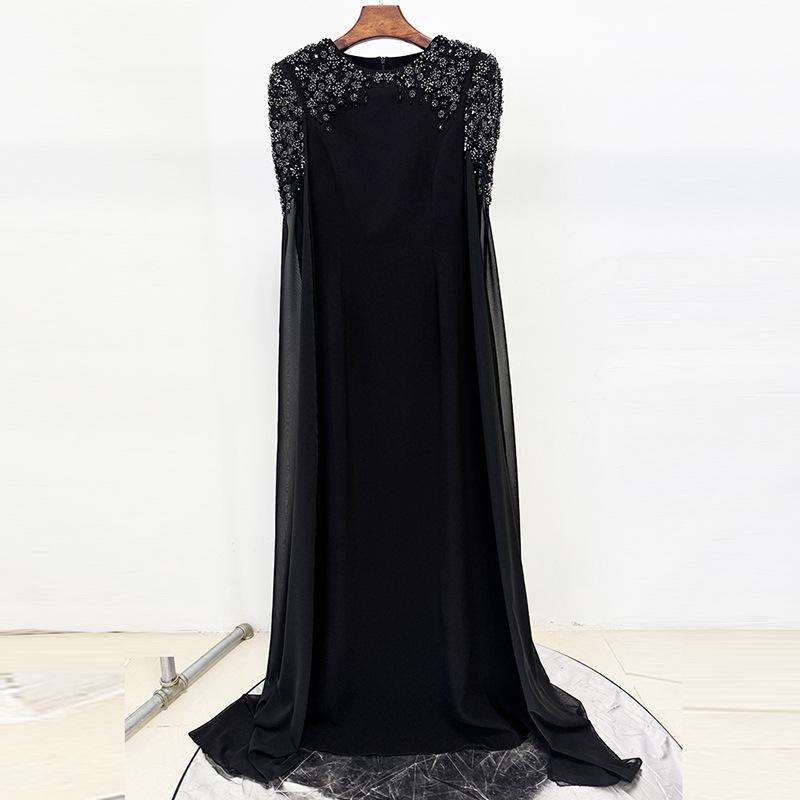 European & American Fashion Rhinestone Long Dress 2025 - Beaded Evening Gown