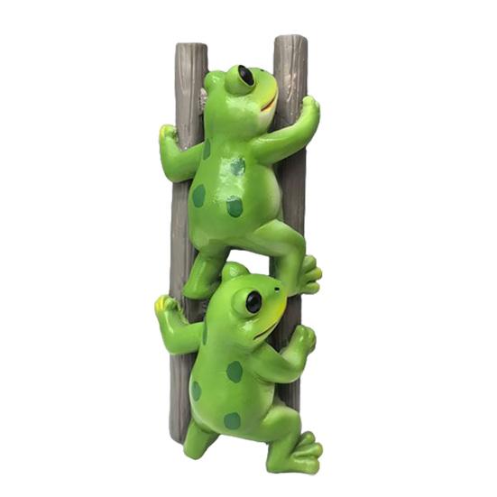 Cute Frog Figurine 2 Funny Ladder Statue Frogs Climbing Waterproof Resin Garden