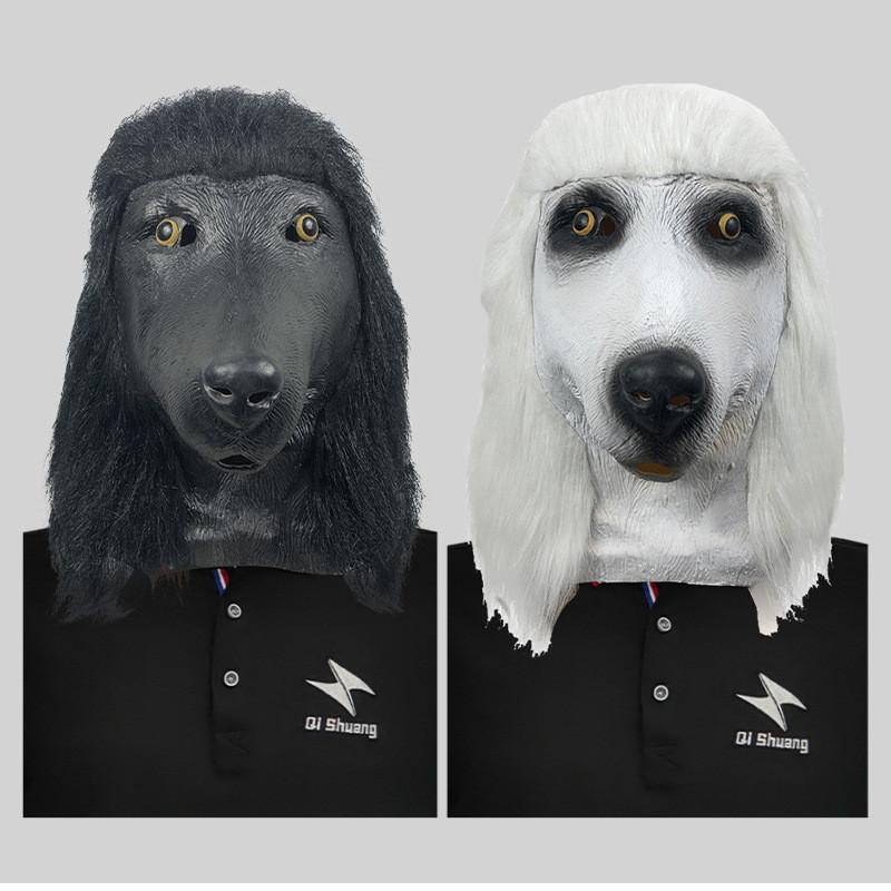 Divertente Maschera Animale Testa di Barboncino Realizzata in Lattice Resistente Perfetta per Feste Divertenti e Costumi