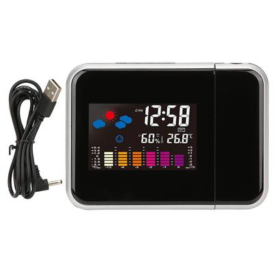 Multifunctional LCD Color Screen Electronic Alarm Clock Projection Weather Clock