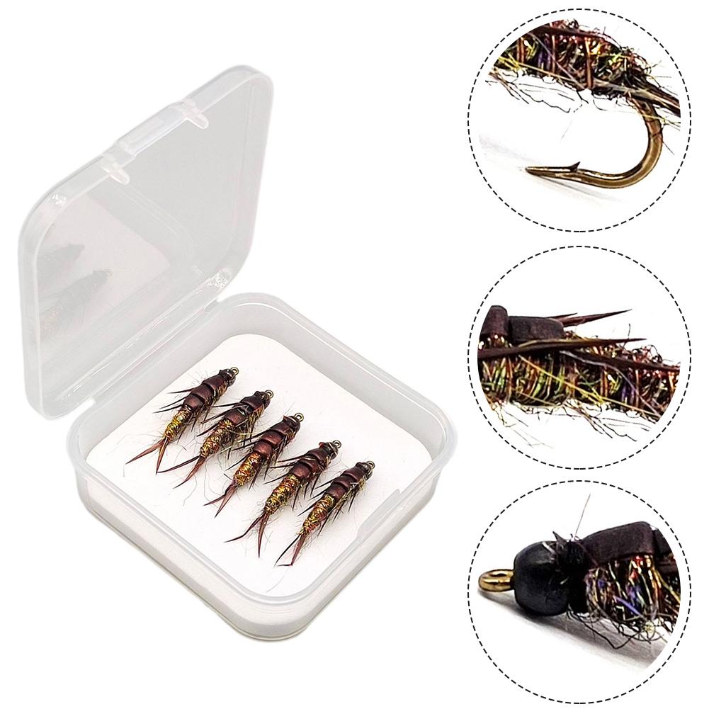 5 Pcs Hook Accessory Lure Nymph Shape Realistic Replacement