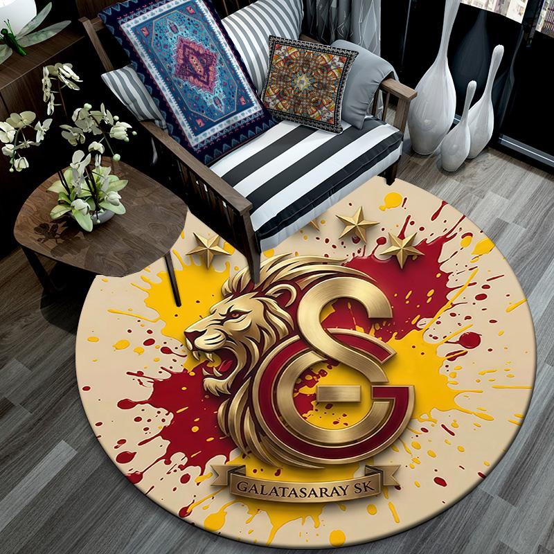 Galatasaray SK3 Round Area Rug,Carpet Rug for Living Room Bedroom Sofa Playroom Decor,Non-slip Floor Mat