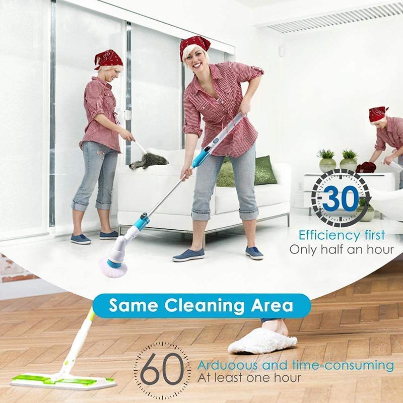 Electric Cleaning Brush Handheld Cordless Autorotation Shower Scrubber with 3PCS Replacable Head