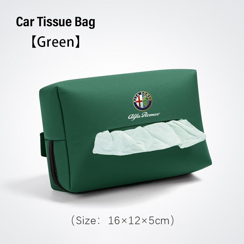 Car Leather Tissue Bag Tissue Storage Wrap For Alfa Romeo Giulietta Mito 159 Giulia Stelvio 156 147 Tonale Brera Disco Volante