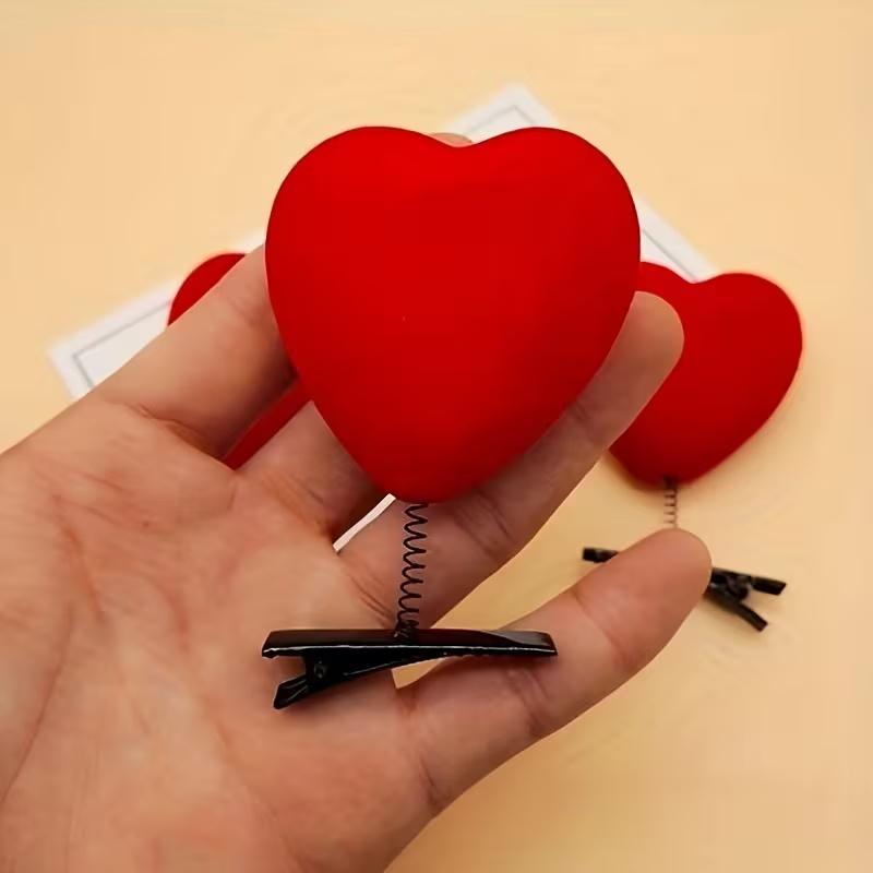 5/10pcs Heart Hair Clip 3D Plush Love Shaped Hairpins Fashion Duckbill Clip Wedding Party Hair Accessories for Girls Lady
