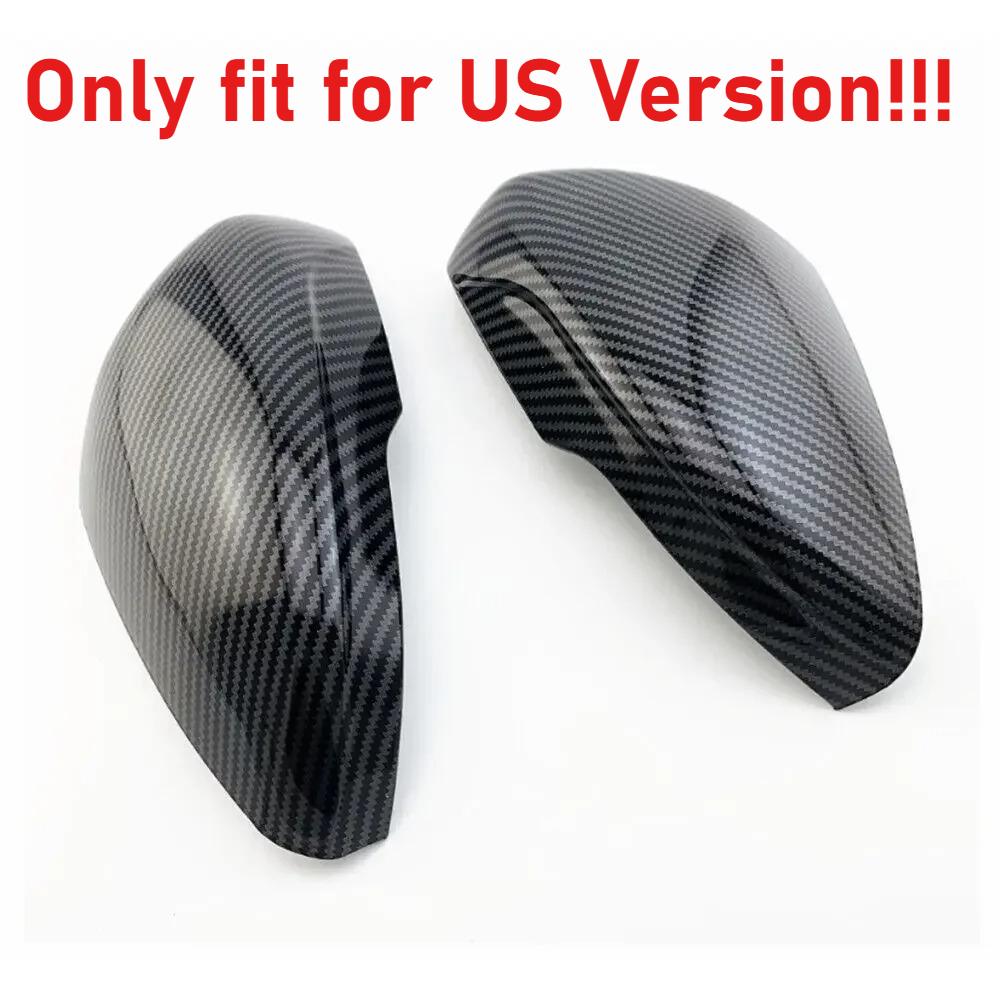 For US Ford Focus MK4 - Rearview Side Mirror Cover Wing Cap Sticker Exterior Door Rear View Case Trim Carbon Fiber Look