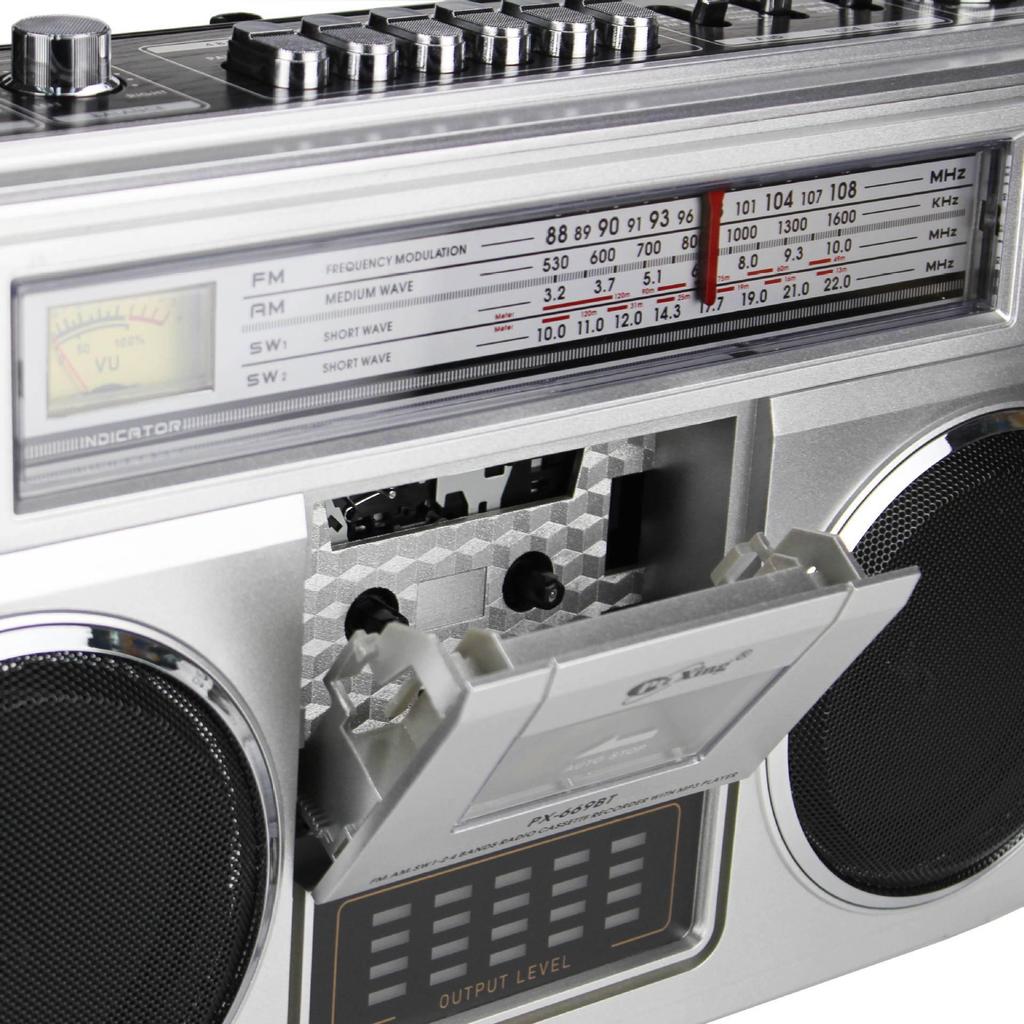 Multi-Functional FM Radio and Tape Player with Dual Speakers for Seniors