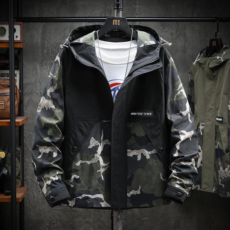Bomber Jacket Men Fashion Casual Camping Jacket Coat Windproof Hooded Windbreaker Coats Male Oversize Outerwear 4XL