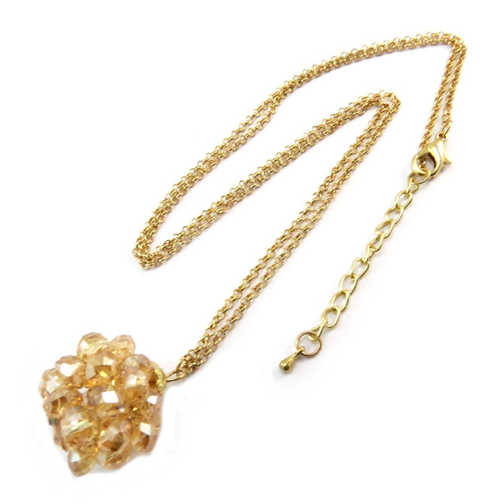 Les Trésors De Lily [P3592] - Collier sautoir 'Sissi' ambre doré (cristal)