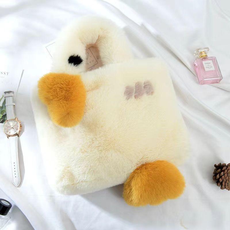 

Autumn and winter new plush women s bag chain messenger bag high-end sense portable plush bag swan bag women Big goose bun