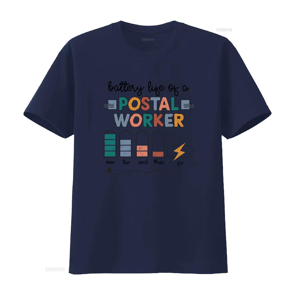 Battery Life Of Postal Worker T Shirt Mailunisex Mail Lady Carrier Vintage Soft Graphic Stretched Casual Stylish Homme