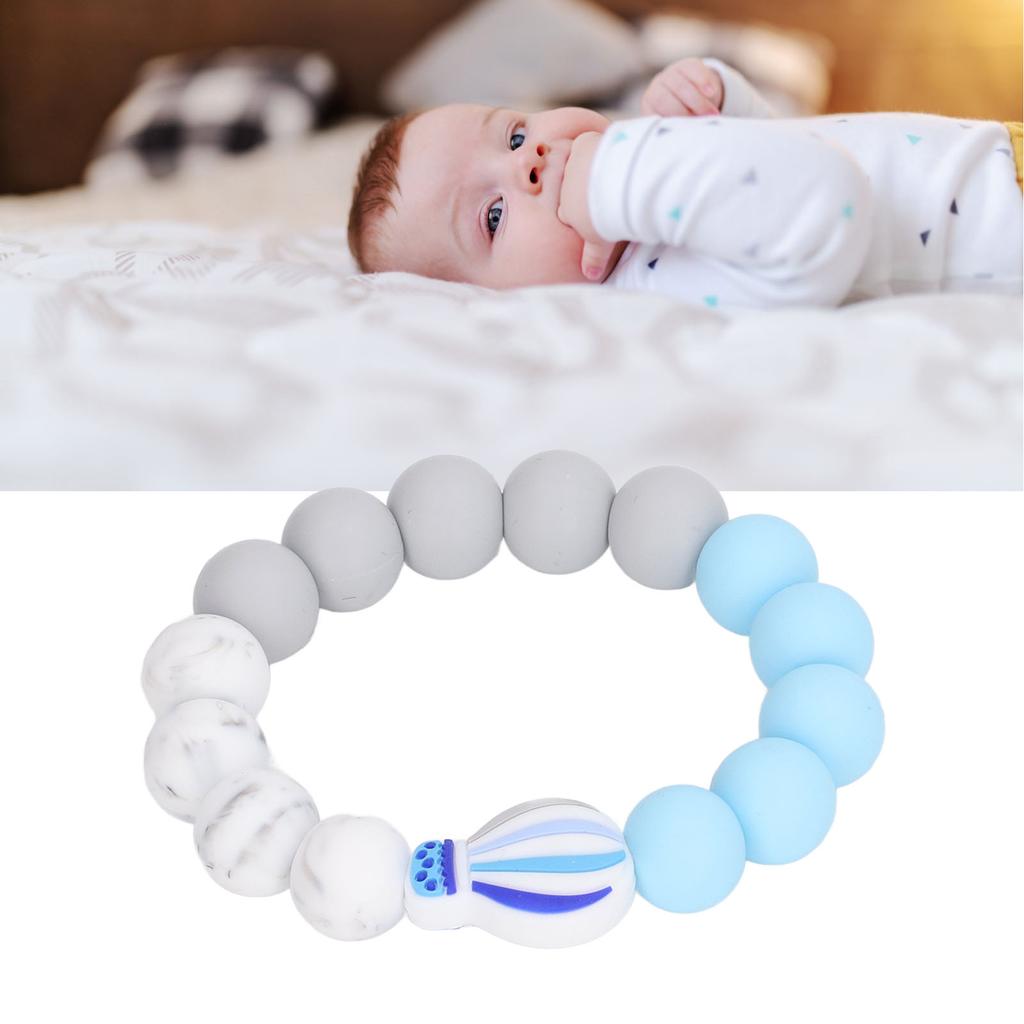 Baby Teething Bracelet Loose Silicone Round Handcrafted Infant Bracelet Teether Toys for Nursery