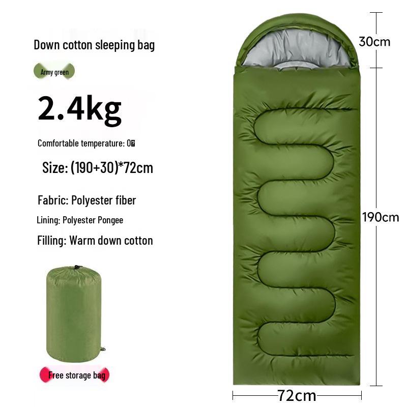 1.8kg Warm 5°C Spring/Autumn Adult Sleeping Bag, Portable Cotton, Cold-Proof, Ideal for Office Naps