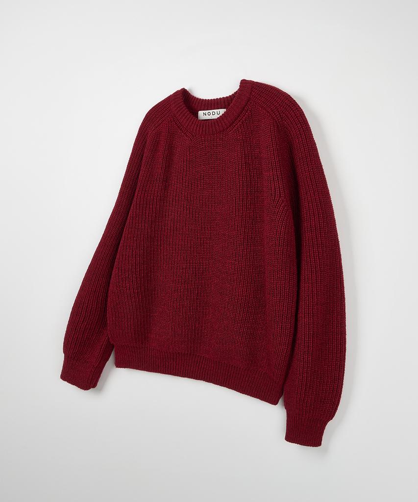 NODU Saddle Hazzi Essential Raglan Knit [Red]