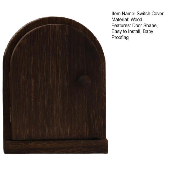 Wooden Door Light Switch Cover Baby Proofing Electrical Wall Outlet Protective Cover Wall Panel Socket Door Shape Decorative Frame