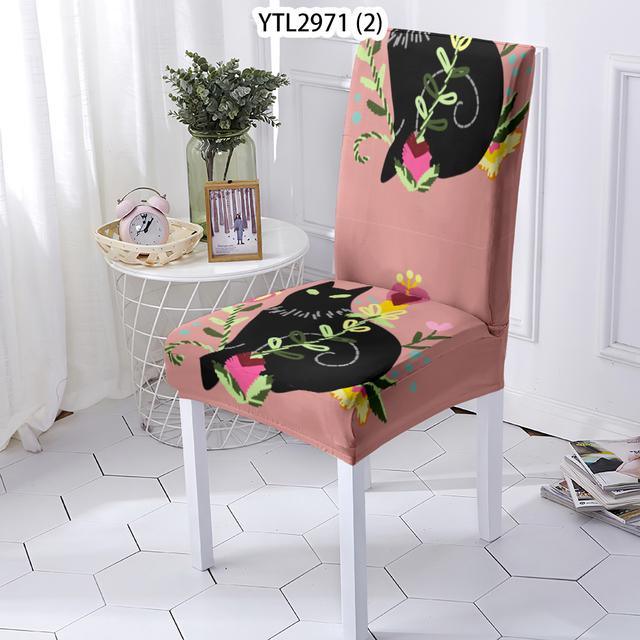 Animal Style Chairs Covers Cover For Dining Chair Cat Pattern Elastic Chairs Covers Case Stretch Home Removable Chair