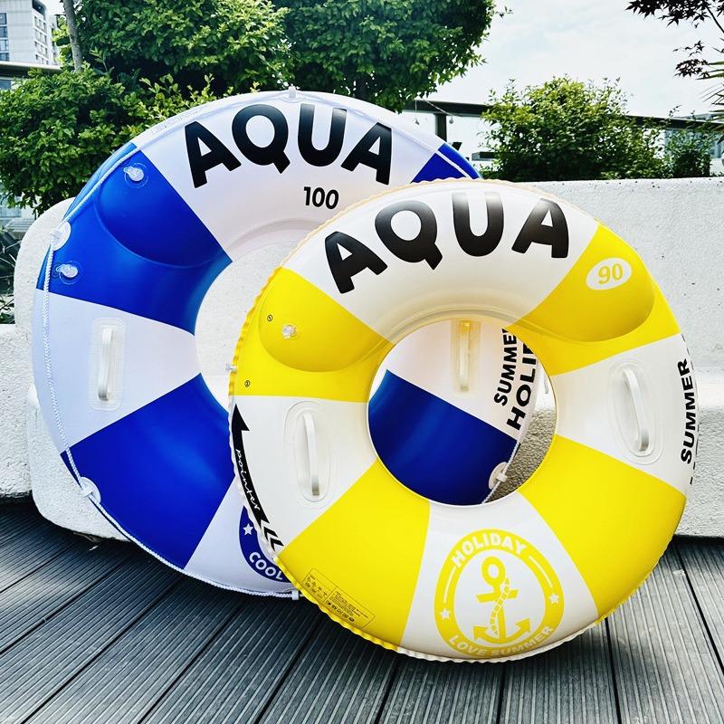 2026 New Adult Double Airbag Swim Ring With Handles Large Thickened Armpit Float Life Ring For Men Women Beach Party Toy