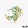 New Elegant Zircon Phoenix Brooch with Enamel Gradient for Suits