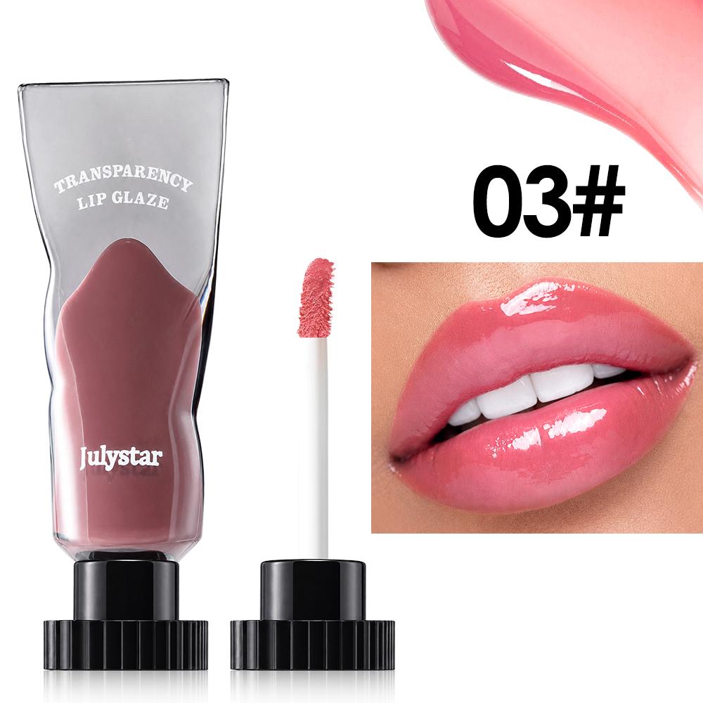 Transparency Lip Glaze, High Shine Mirror Lip Gloss, Highly Pigmented Moisturizing Tinted Lip Glow Oil, Long Lasting Waterproof Liquid Lipstick