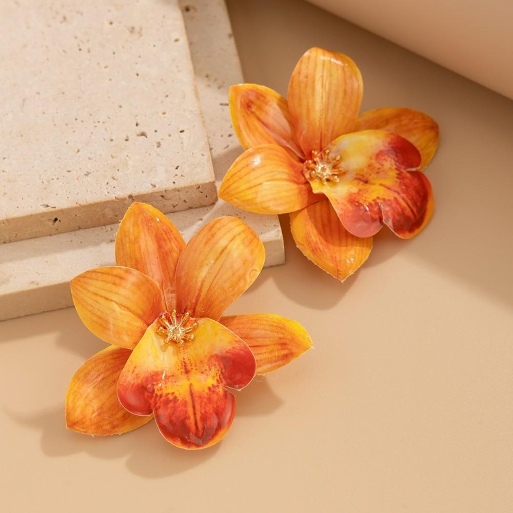 Simulation Flower Necklace Orchid Simulation Flower Earrings Sweet Clavicle Chain  Ladies